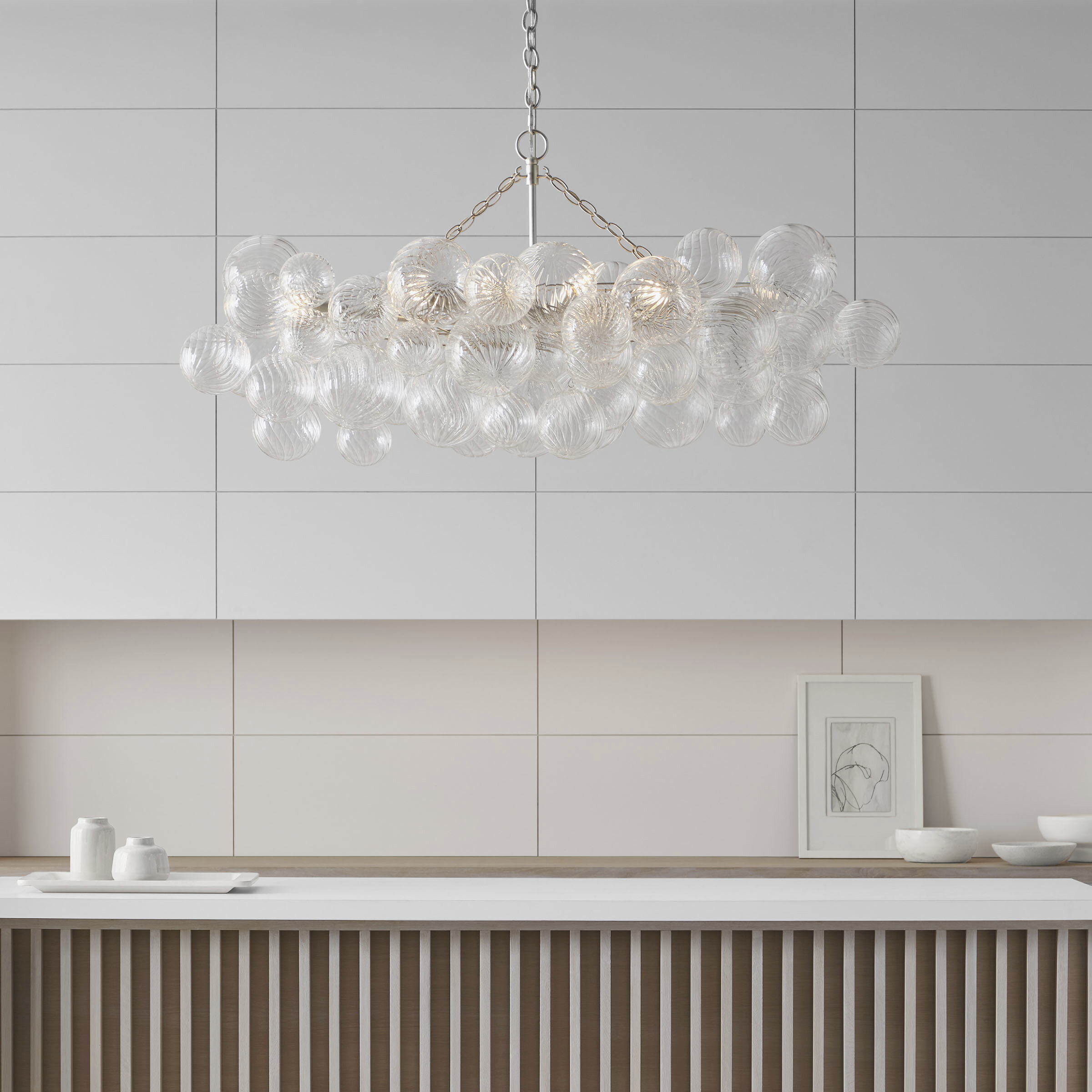 Julie Neill Talia LED 51 inch Burnished Silver Leaf Linear Julie Neill Talia LED 51 inch Burnished Silver Leaf Linear
